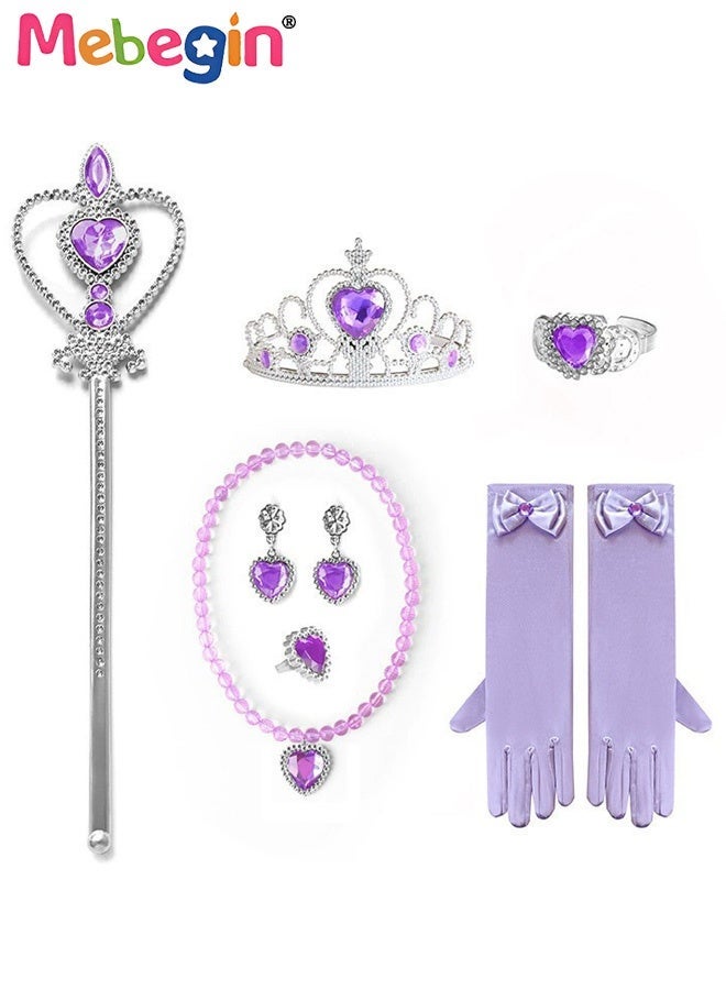 MEBEGIN Girls Stylish Tutu Dress Set with Wand, Braid, Gloves and Jewelry, Fancy Elegant Princess Dress with Floral Embroidery, Puff Sleeve Tulle Dress for Girls, Suitable for Party, Birthday, Funfair, Stage Performance, Cosplay and Any Other Special Occasions - Image 3