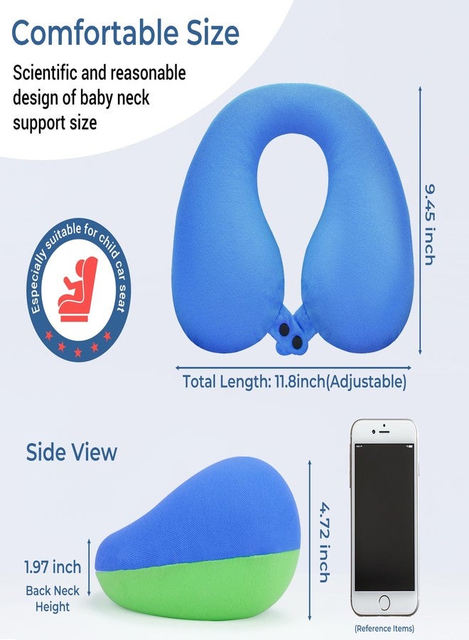COOLBEBE Kids Travel Neck Pillow for Airplane, 2PCS Toddler Neck Pillow for Traving, Comfortably Headrest Pillow for Car & Airplane (Bluish Green & Pinkish Purple) - Image 5