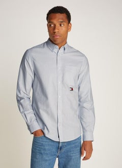 TOMMY JEANS Logo Print Regular Fit Oxford Shirt  - Image 1
