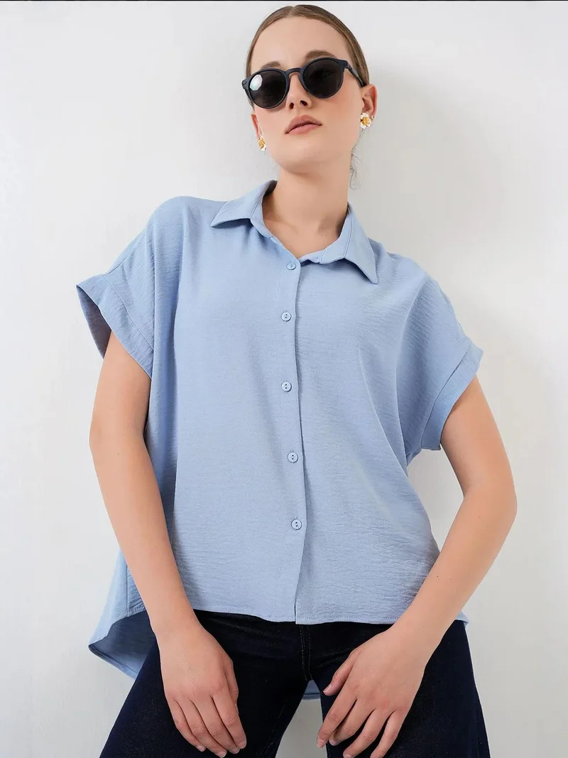 BIG DART BDART Loose Fit Poplin Shirt with Button Closure