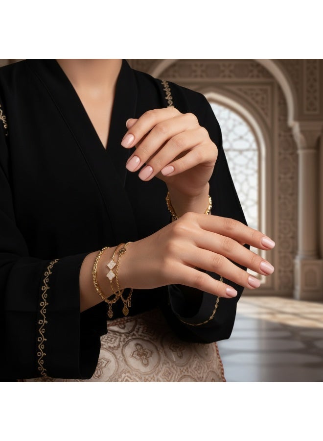 SYNSYB French Tip Press On Nails - Package Soft Gel French false Nails Short, Salon-quality Press On Nails, Seamless Glue-on Nails for Woman Nail Art Manicure - Image 1