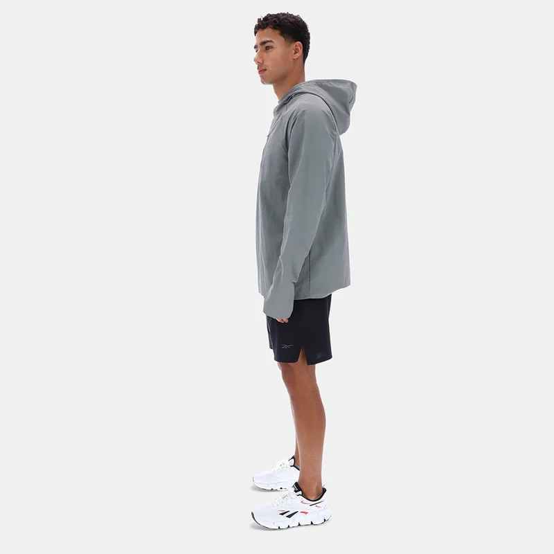 Reebok Grey 4 Reebok Run Raglan OH Long Sleeve Windbreaker for Men | Best Price UAE