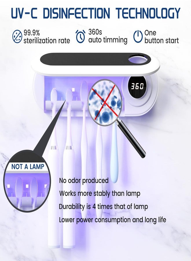 MIMORE Toothbrush Holder, 5 Toothbrush Slots & Timer Function, Cordless Wall Mounted Toothbrush Holders for Bathrooms - Image 2