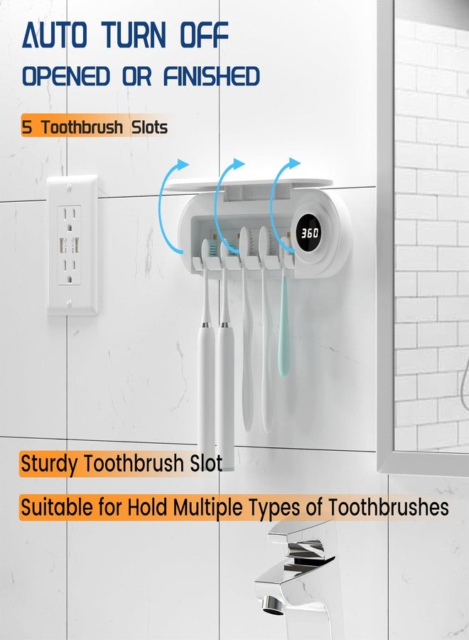 MIMORE Toothbrush Holder, 5 Toothbrush Slots & Timer Function, Cordless Wall Mounted Toothbrush Holders for Bathrooms - Image 4