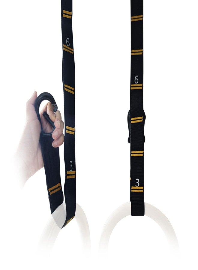 powerfeng Adjustable Numbered Straps for Gymnastic Rings & Pull Up Handles, 8.2FT Long Each, 1000LBS Weight Capacity, Home Gym DIY Pull Down System Accessories - Image 1