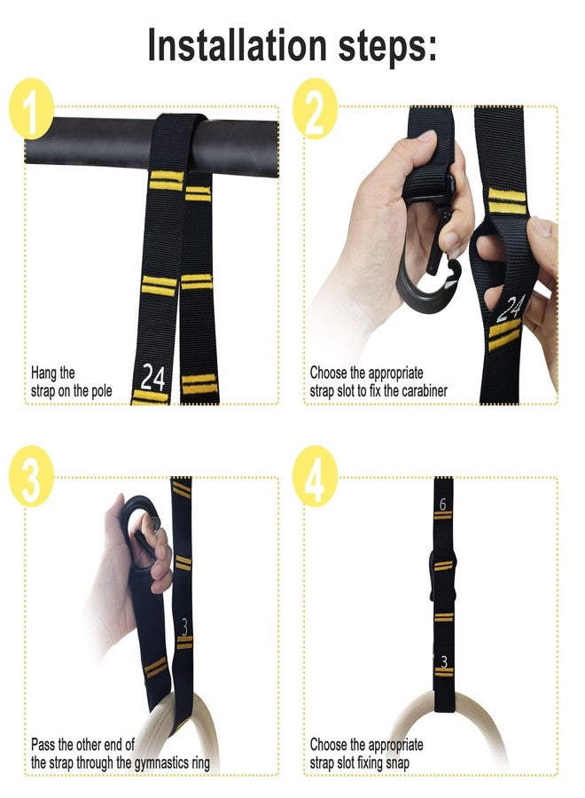 powerfeng Adjustable Numbered Straps for Gymnastic Rings & Pull Up Handles, 8.2FT Long Each, 1000LBS Weight Capacity, Home Gym DIY Pull Down System Accessories - Image 3