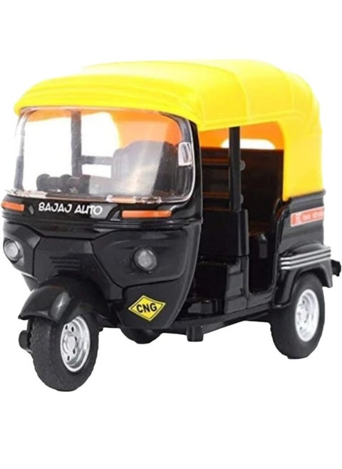 Pullback Auto Rickshaw Toy Model With Movable Handle Toy For Kids