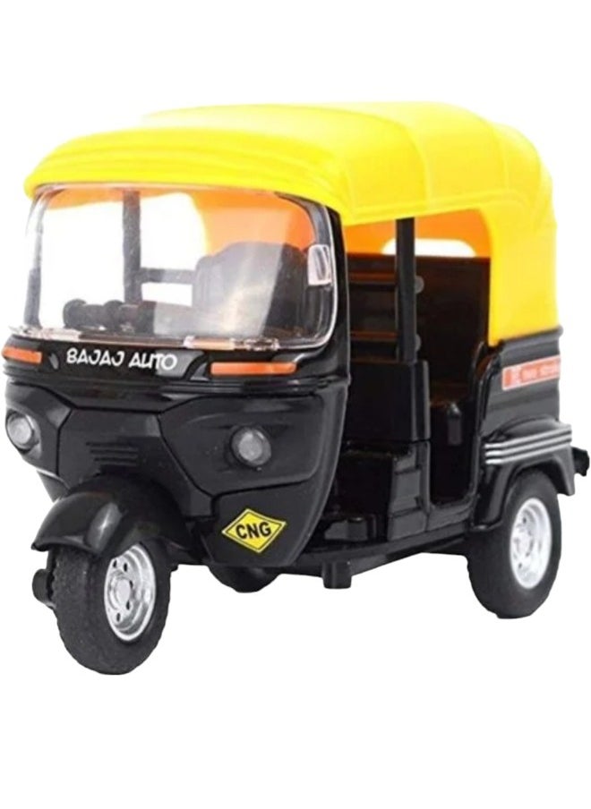 Pullback Auto Rickshaw Toy Model With Movable Handle Toy For Kids