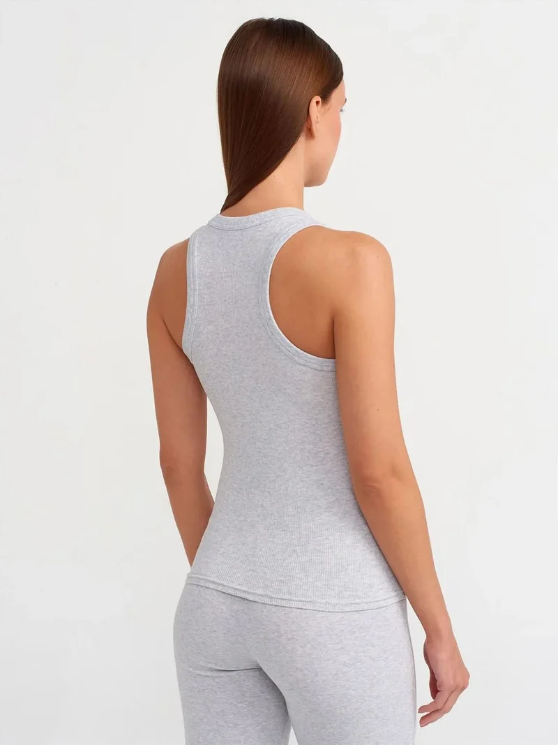 ديلفين Dilvin Ribbed Halterneck Sleeveless Blouse