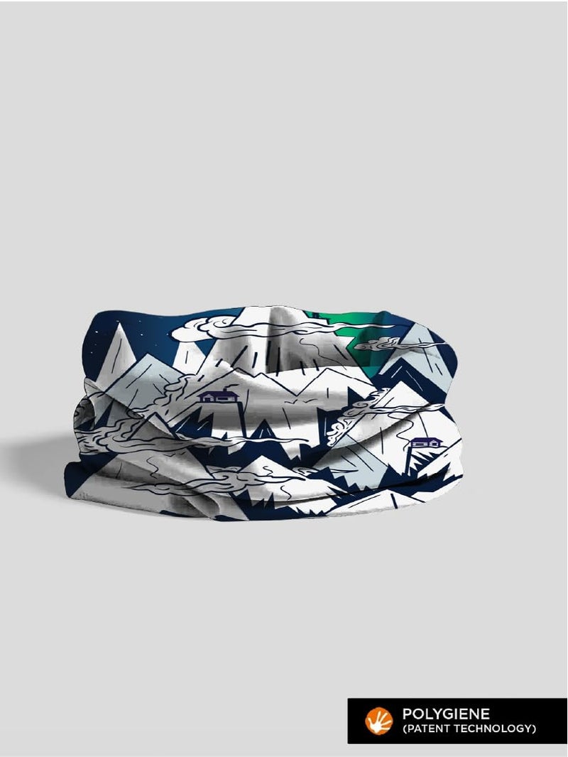 WANDERLOOMS Northern Lights Polygiene Treated Odour-Free Unisex Bandana for Men Hair | Antibacterial & Breathable Bandana for Men Bike |Multipurpose Face Mask, Neck Gaiter & Headwrap - Image 2
