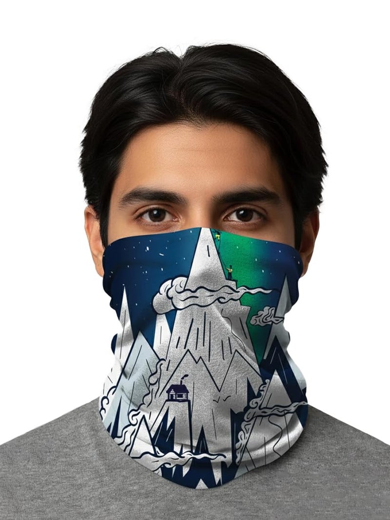 WANDERLOOMS Northern Lights Polygiene Treated Odour-Free Unisex Bandana for Men Hair | Antibacterial & Breathable Bandana for Men Bike |Multipurpose Face Mask, Neck Gaiter & Headwrap - Image 1