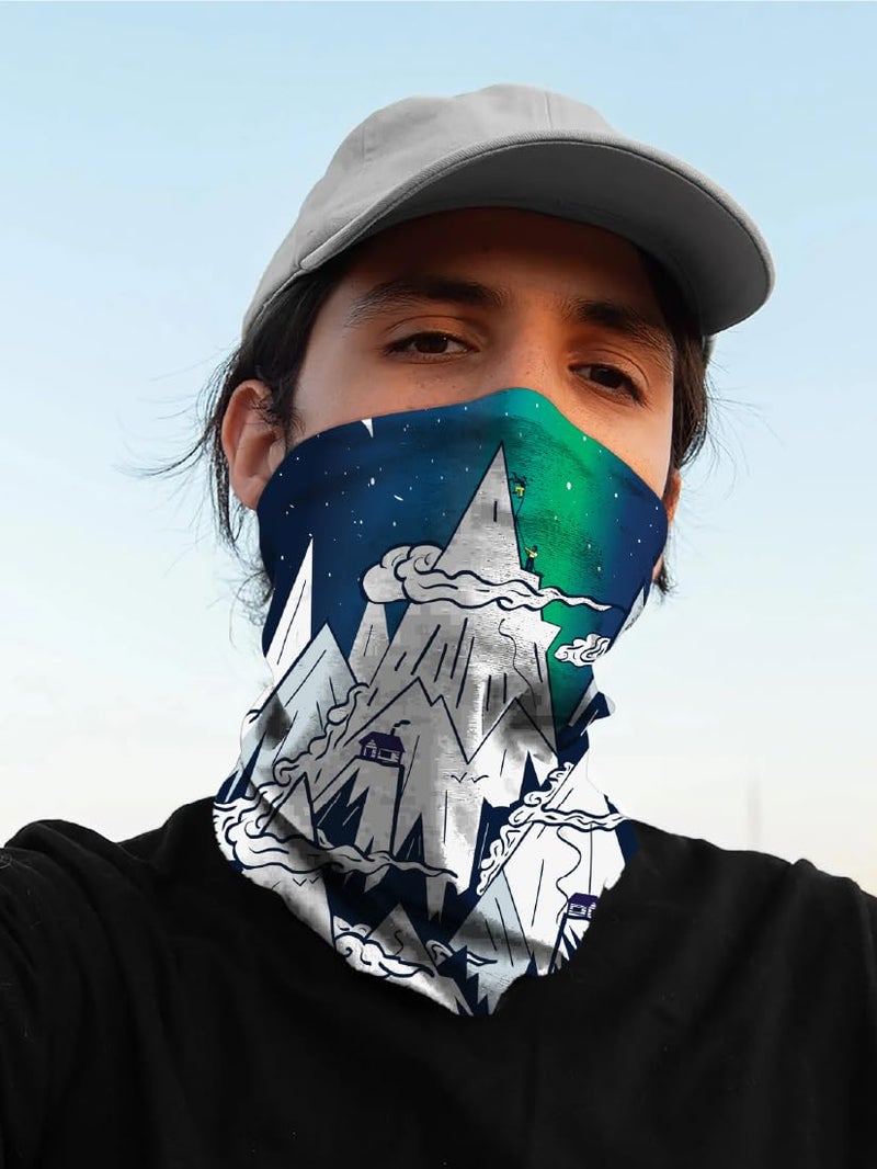 WANDERLOOMS Northern Lights Polygiene Treated Odour-Free Unisex Bandana for Men Hair | Antibacterial & Breathable Bandana for Men Bike |Multipurpose Face Mask, Neck Gaiter & Headwrap - Image 5