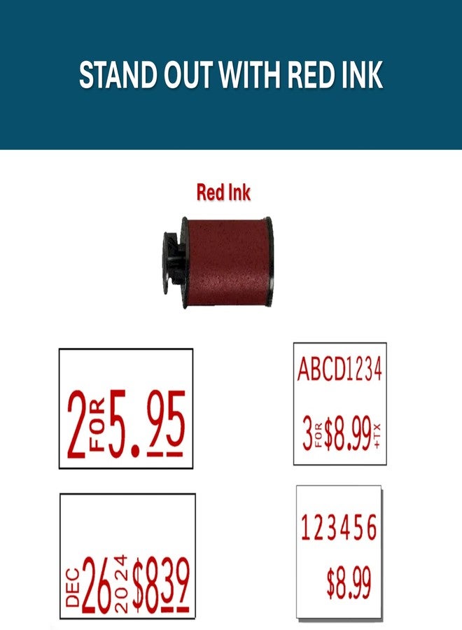 Avery Dennison Genuine Monarch 1131 & 1136 Red Ink Roller - Image 4
