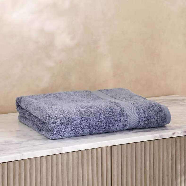Pan Home منشفة استحمام فاخرة باللون الأزرق الرمادي 90x150 سم - Image 4