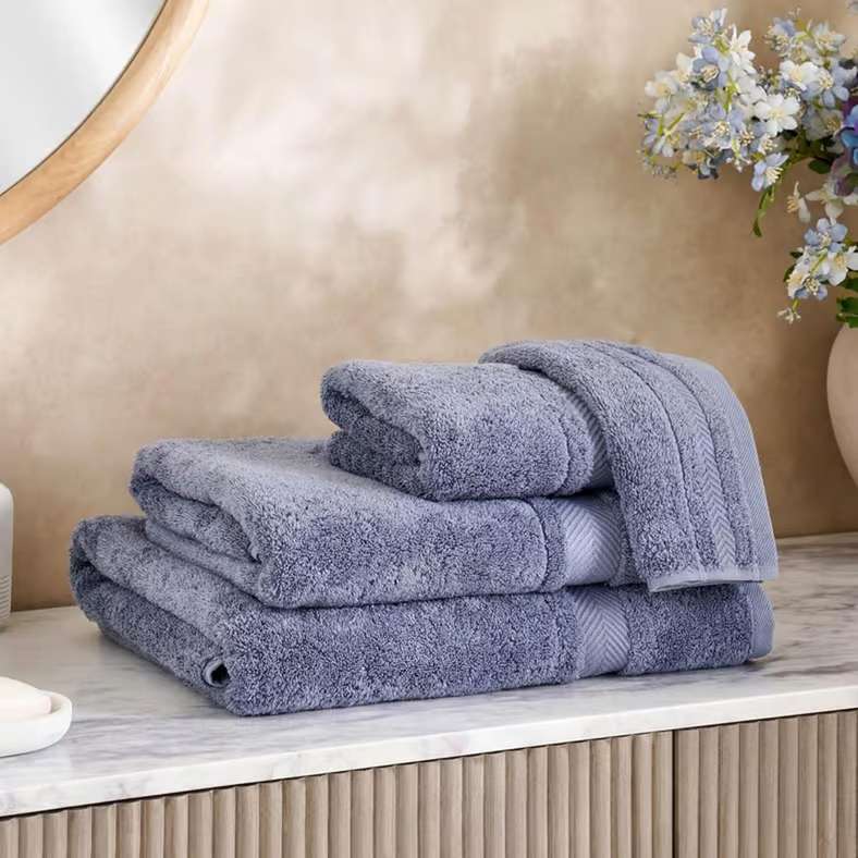 Pan Home منشفة استحمام فاخرة باللون الأزرق الرمادي 90x150 سم - Image 3