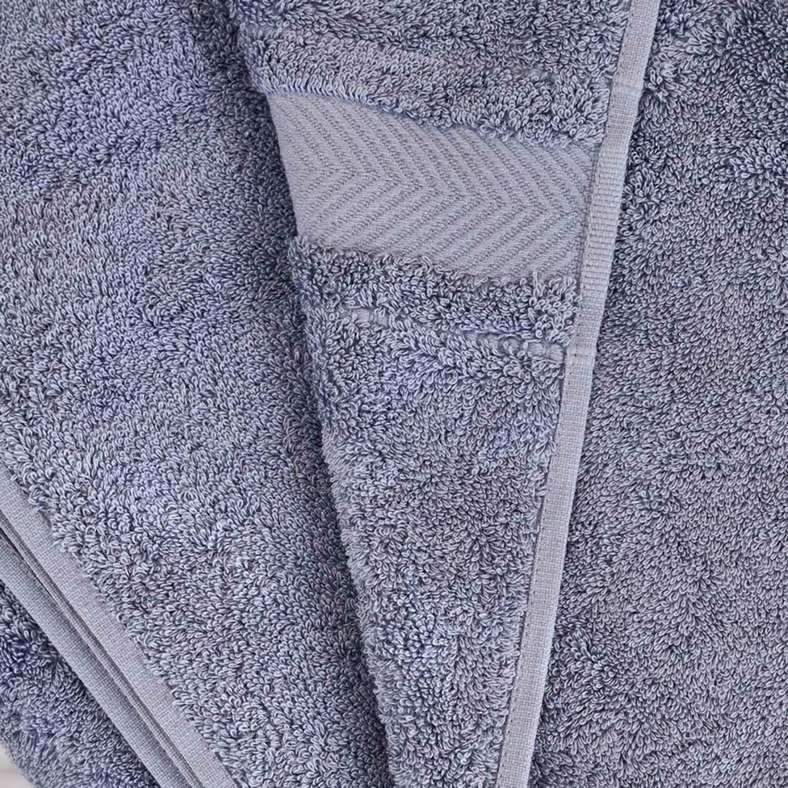 Pan Home منشفة استحمام فاخرة باللون الأزرق الرمادي 90x150 سم - Image 2