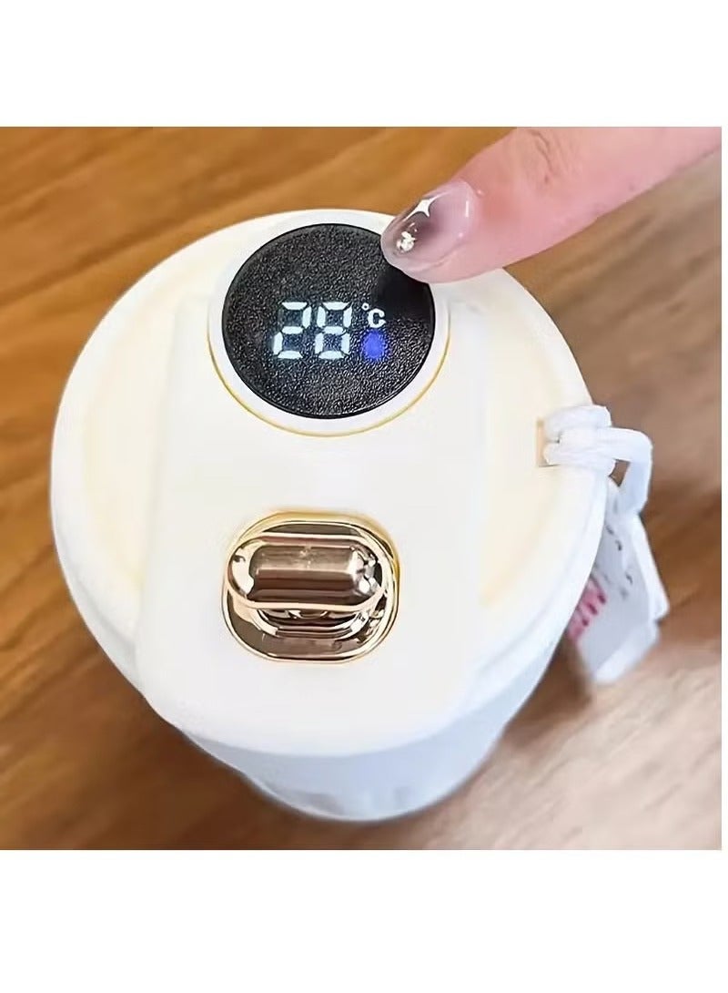 عربست 15.2 أونصة كوب فولاذي مقاوم للصدأ - عازل حراري، غطاء مقاوم للتسرب وحزام معصم، تصميم أنيق لمشروبات الساخنة/الباردة أبيض - Image 2