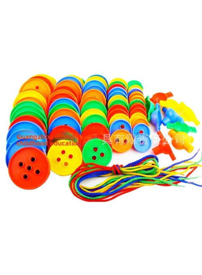 Pile Tower on Early Education Kindergarten Beaded Threadwork Toy on Stacked High Plastic Educational Building Blocks Toy