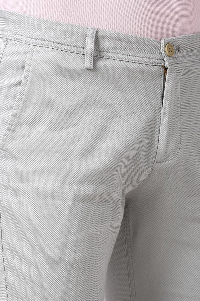 Peter England | Men's Slim Fit Stretchable Casual Trousers | Office & Everyday Wear | Comfortable & Smart Look Light Grey - Image 4