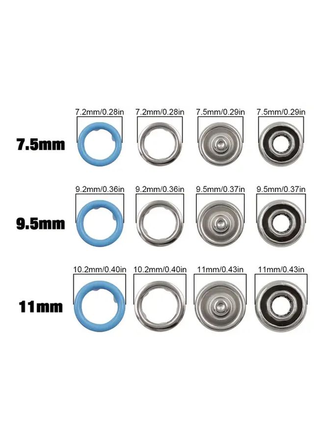 100 Sets 9.5mm Metal Prong Snap Button Press Button Studs Fasteners Hollow Prong Ring Mix 22 Colors For Clothes Garment Sewing Bags Shoes - Image 2