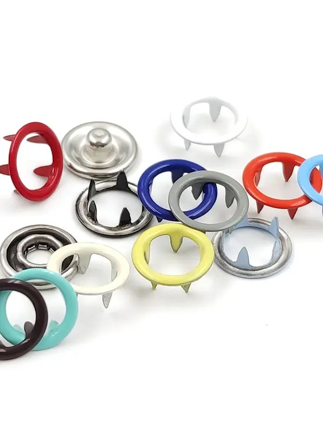 100 Sets 9.5mm Metal Prong Snap Button Press Button Studs Fasteners Hollow Prong Ring Mix 22 Colors For Clothes Garment Sewing Bags Shoes - Image 4