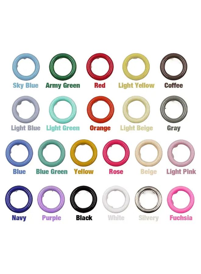 100 Sets 9.5mm Metal Prong Snap Button Press Button Studs Fasteners Hollow Prong Ring Mix 22 Colors For Clothes Garment Sewing Bags Shoes - Image 3