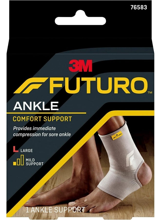FUTURO Comfort Ankle Support Large Size, 1 Unit/Pack Beige Color 76583Enr Provides Immediate Compression For Sore Ankle Mild Support Ankle Support  - Image 1