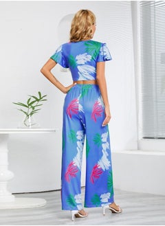 Loquat Summer's New Wide Leg Slimming Casual Temperament Pants Two-piece Suit  - Image 3