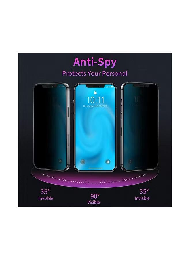 IAF 5D Anti-Spy Privacy Tempered Glass Screen Protector For iPhone 13 Pro Max Black - Image 2