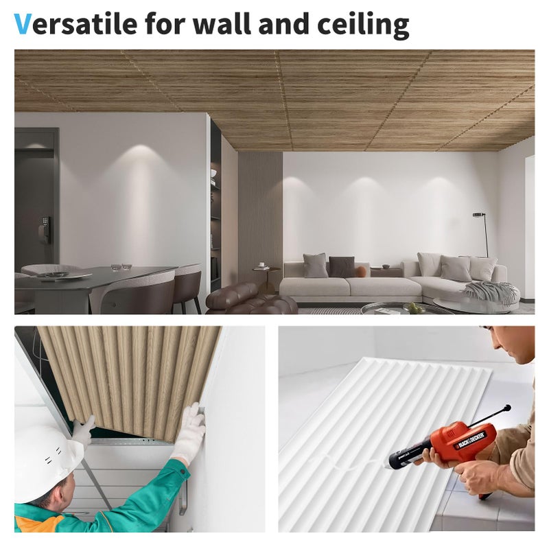 Art3d 2x4 ft Drop Ceiling Tiles in Walnut, 12-Sheet Semi-Cylinder Design 3D Wall Panels for Interior Wall Decor 24x48 inch - Image 5