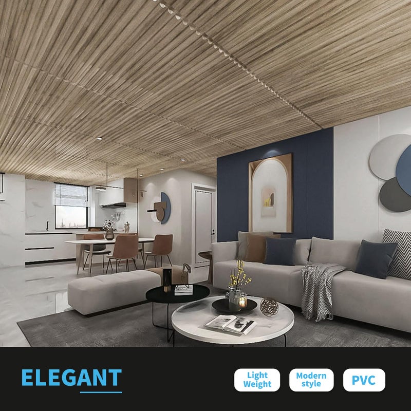 Art3d 2x4 ft Drop Ceiling Tiles in Walnut, 12-Sheet Semi-Cylinder Design 3D Wall Panels for Interior Wall Decor 24x48 inch - Image 2