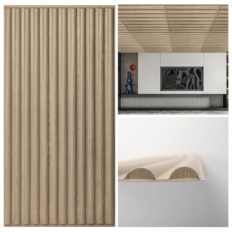Art3d 2x4 ft Drop Ceiling Tiles in Walnut, 12-Sheet Semi-Cylinder Design 3D Wall Panels for Interior Wall Decor 24x48 inch - Image 1