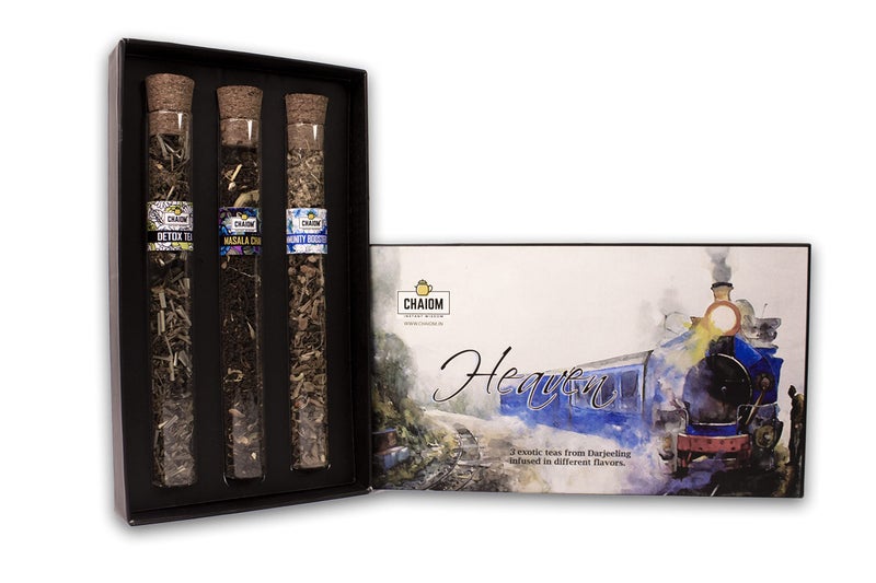 CHAIOM Heaven 3 Exotic Darjeeling Detox Tea Masala Tea Immunity Booster Tea Packed in Cork Tea Tube Gift of Health - Image 2