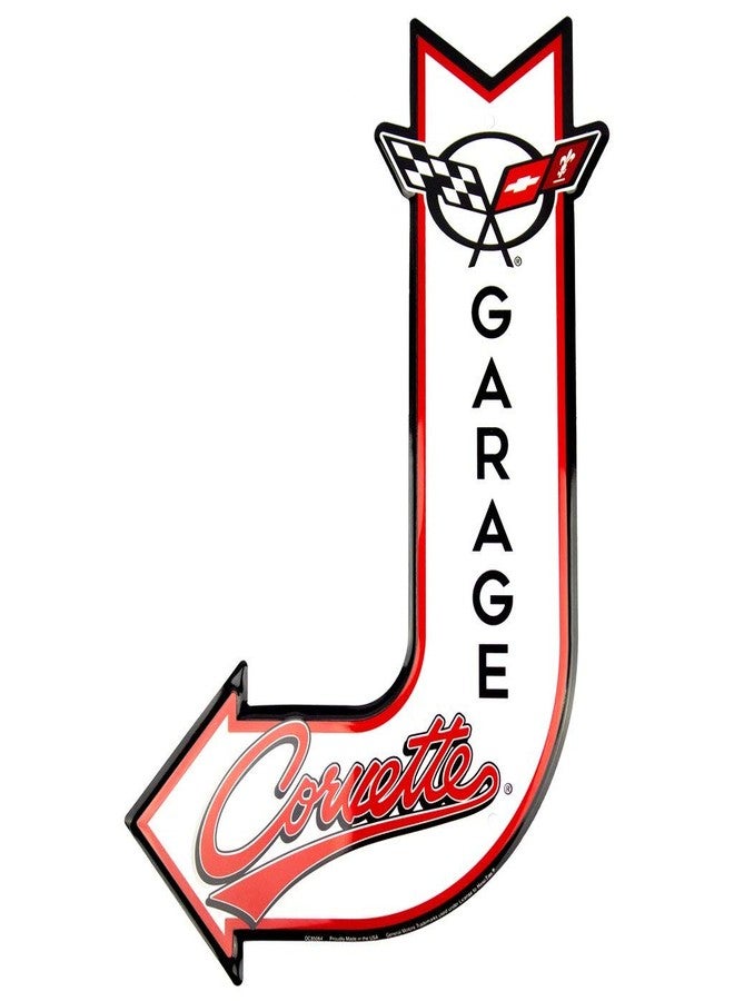 Hangtime Corvette Garage Sign, Vintage Chevrolet Metal Automotive Wall Art Decor, 11.5 in. x 17.5 in., Man Cave Stuff for Men