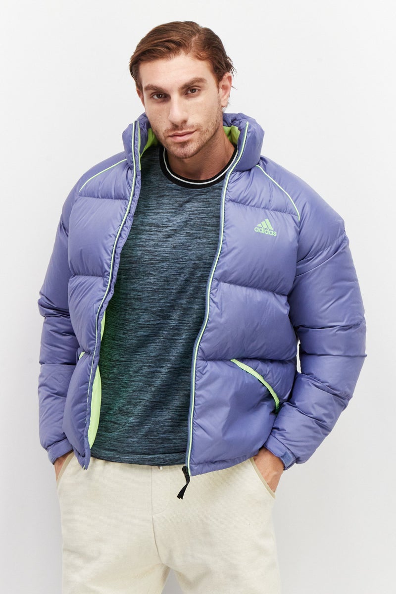 Adidas Men Sport Fit Long Sleeve Puffer Jacket, Purple - Image 1