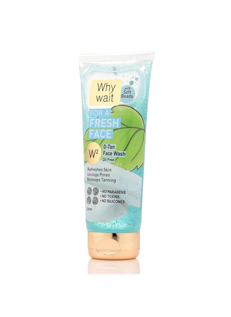 W2 W2 Why Wait DeTan Face Wash Effectively Removes Tanning Excess Oil Impurities Unclogs Pores Refreshes Revives Skin for a Clear Radiant Glow For Men and Women 225 ml  - Image 5