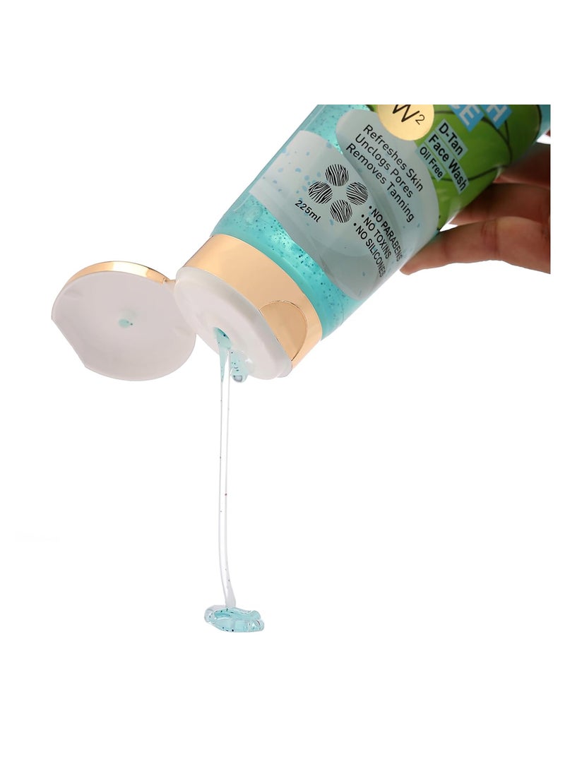 W2 W2 Why Wait DeTan Face Wash Effectively Removes Tanning Excess Oil Impurities Unclogs Pores Refreshes Revives Skin for a Clear Radiant Glow For Men and Women 225 ml  - Image 2