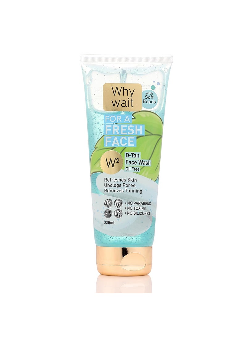 W2 W2 Why Wait DeTan Face Wash Effectively Removes Tanning Excess Oil Impurities Unclogs Pores Refreshes Revives Skin for a Clear Radiant Glow For Men and Women 225 ml  - Image 1