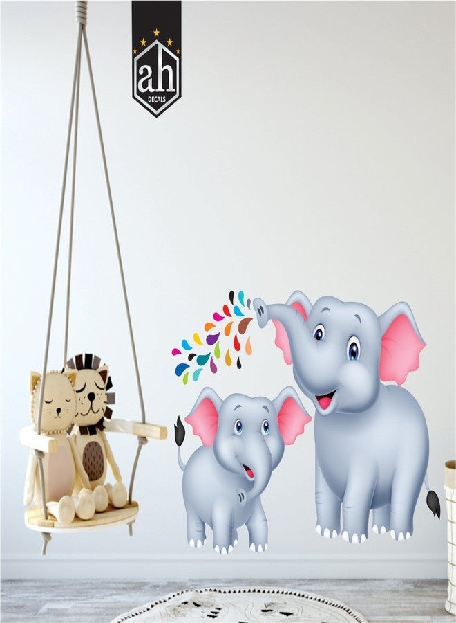 AH Decals Kids Wall Sticker Elephant 3D Wall Stickers PVC Vinyl Wall Art Decorative for Kids Room Play School- 66 CM X 50 CM or 26 X 20 Inches, Multicolour-Self-Adhesive - Image 3
