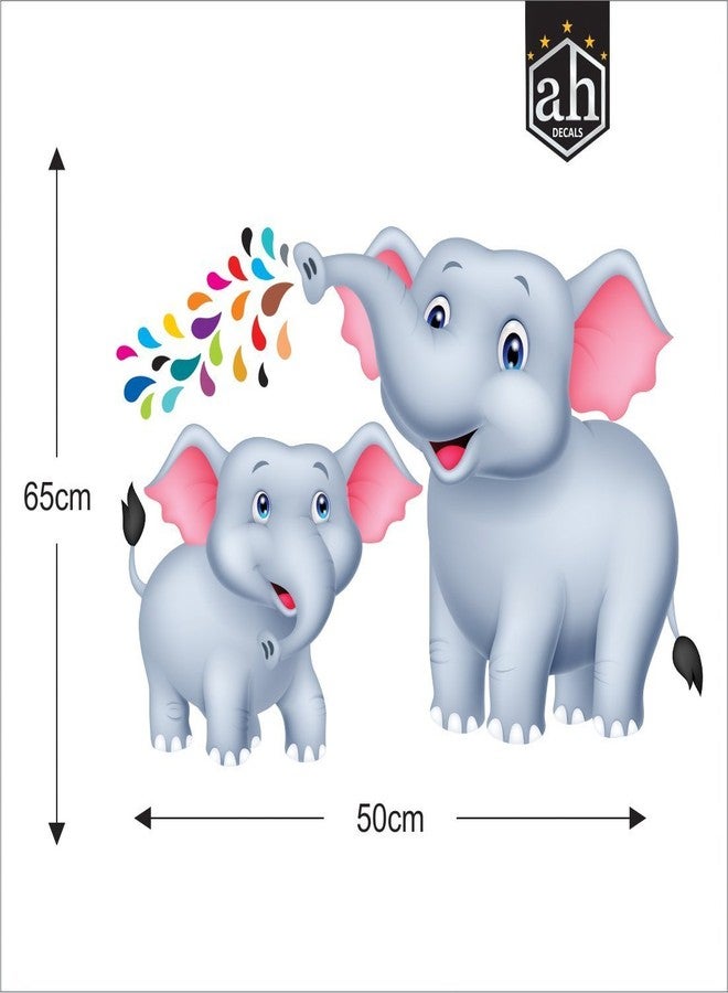 AH Decals Kids Wall Sticker Elephant 3D Wall Stickers PVC Vinyl Wall Art Decorative for Kids Room Play School- 66 CM X 50 CM or 26 X 20 Inches, Multicolour-Self-Adhesive - Image 4