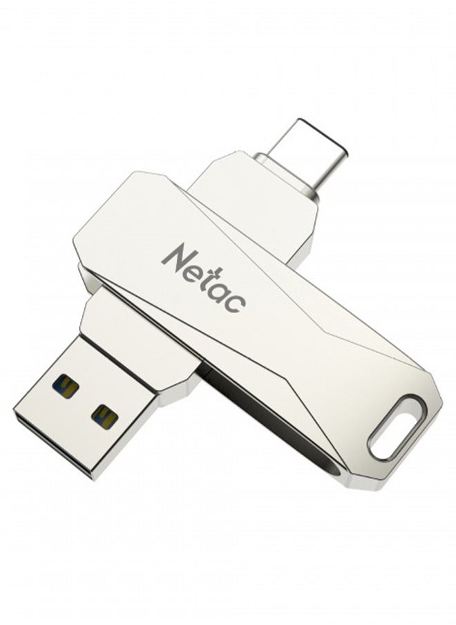 Netac Type-C USB 64GB Double Interface Flash Drive Plug, 2 in 1 USB C Dual Flash Drive U782C - Silver  - Image 1