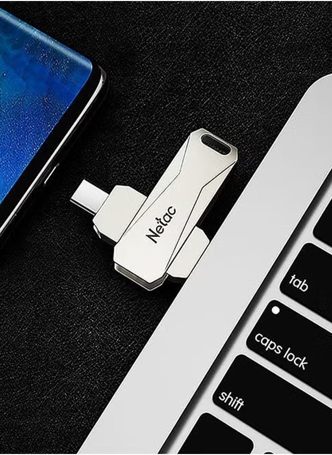 Netac Type-C USB 64GB Double Interface Flash Drive Plug, 2 in 1 USB C Dual Flash Drive U782C - Silver  - Image 2
