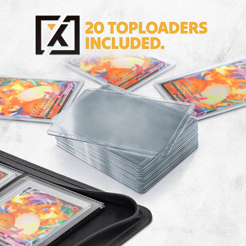 HOMEXPRO X PRO Top Load Card Binder - Compatible with Top-loading Card Cases - Fits 252 | 20 Premium Loaders Included | 9-Pocket Ringless Double-Sided Pages | Storage for TCG & Sports Cards - Image 2