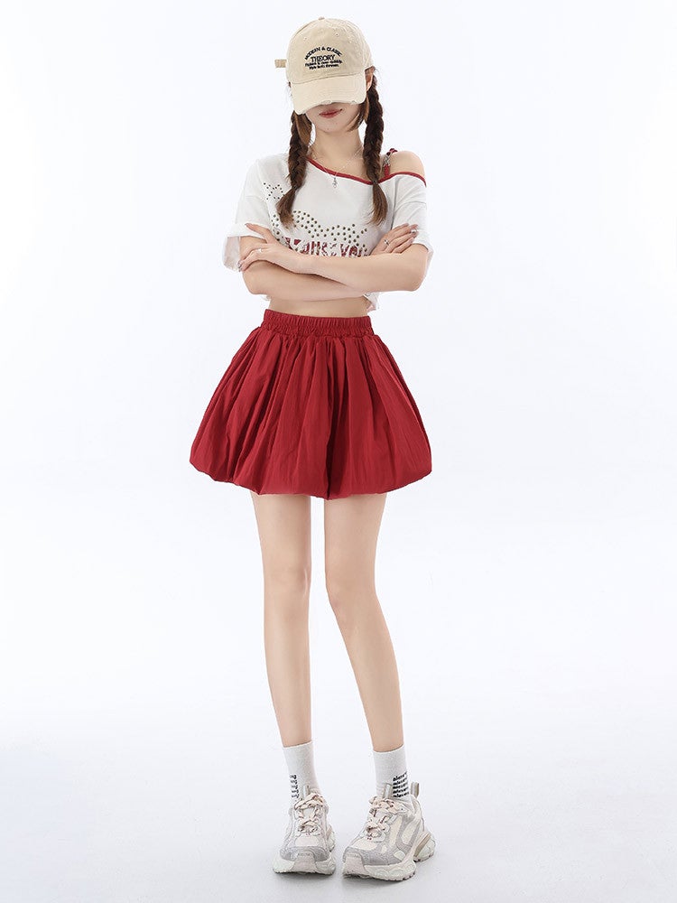 White Fluffy Flower Bud Skirt for Women, 2026 Summer New Design, High-Waisted Slimming A-Line Ballet Skirt - Image 4
