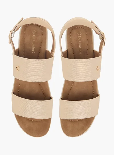 Le Confort Women Textured Strappy Sandals with Buckle Closure