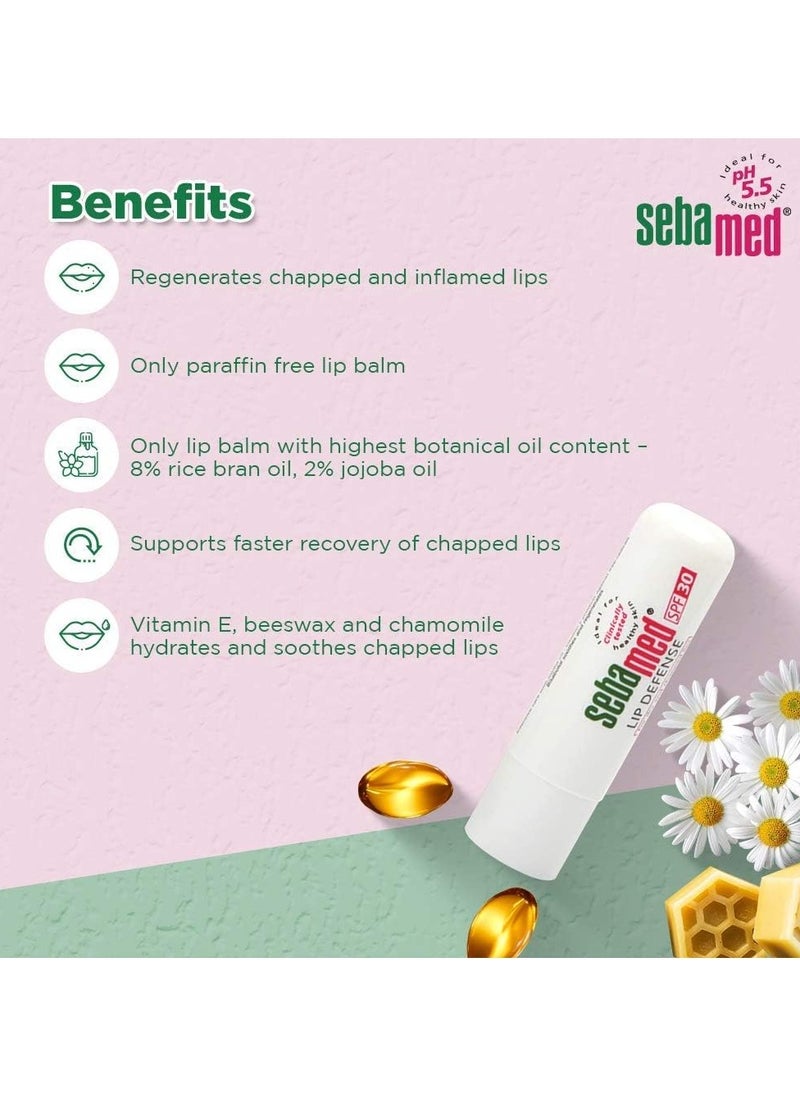 Sebamed - Lip Defense For Dry and Chapped Lips , Sensitive Skin SPF 30, Vitamin E, Unflavored - Image 1
