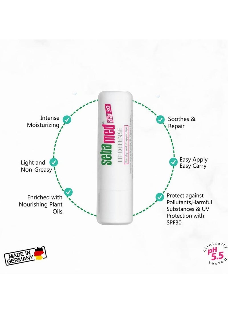 Sebamed - Lip Defense For Dry and Chapped Lips , Sensitive Skin SPF 30, Vitamin E, Unflavored - Image 1