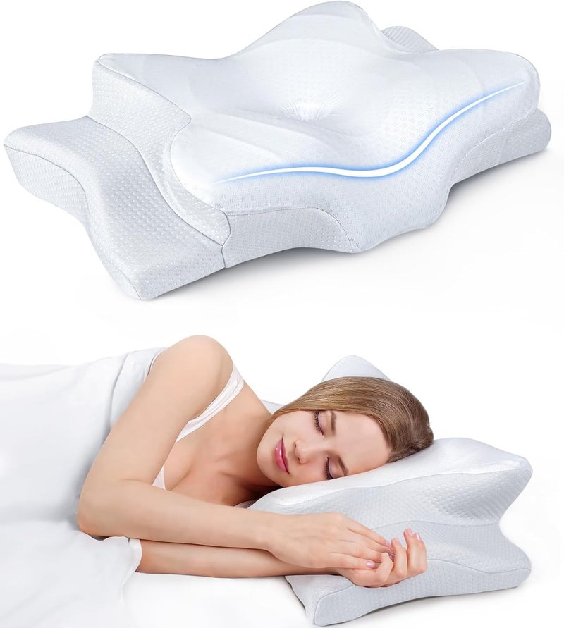 Cozyplayer Ultra Pain Relief Cooling Pillow for Neck Support, Adjustable Cervical Pillow Cozy Sleeping, Odorless Ergonomic Contour Memory Foam Pillows, Orthopedic Bed Pillow for Side Back Stomach Sleeper - Image 1