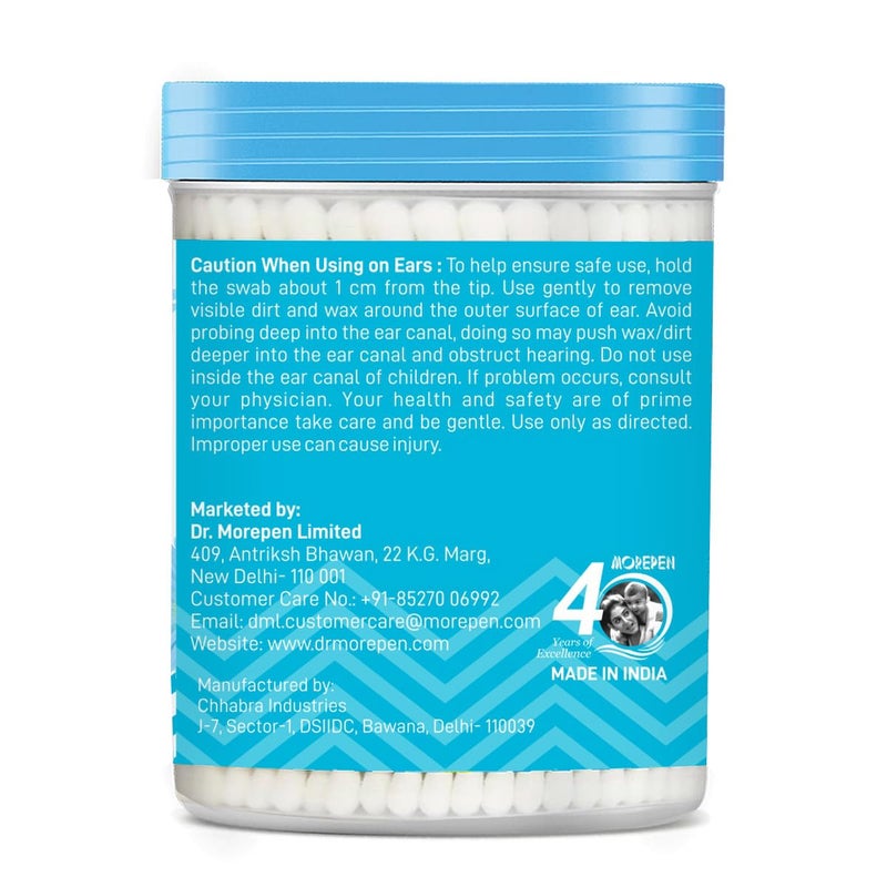 DR. MOREPEN BUDS 100% Pure Cotton & Eco-Friendly Earbuds - 100 Cotton Buds Pack of 6 - Image 2