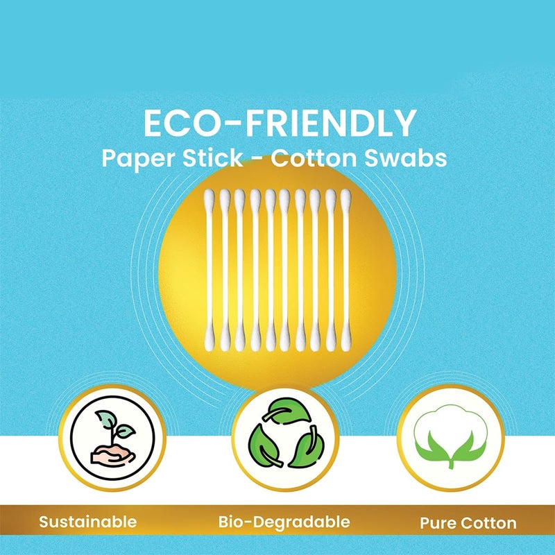 DR. MOREPEN BUDS 100% Pure Cotton & Eco-Friendly Earbuds - 100 Cotton Buds Pack of 6 - Image 4